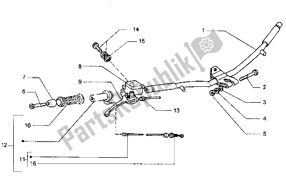 Toutes les pièces pour le Composants De Guidon du Piaggio Hexagon LX 125 1998