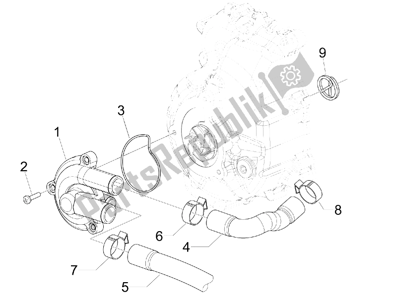 Toutes les pièces pour le Pompe De Refroidissement du Piaggio X7 250 IE Euro 3 2008