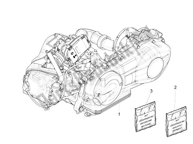 Toutes les pièces pour le Moteur, Assemblage du Piaggio FLY 125 4T 3V IE E3 DT 2014