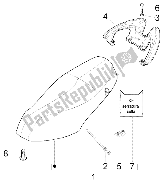 Toutes les pièces pour le Poignée De Selle du Piaggio FLY 150 4T 2004