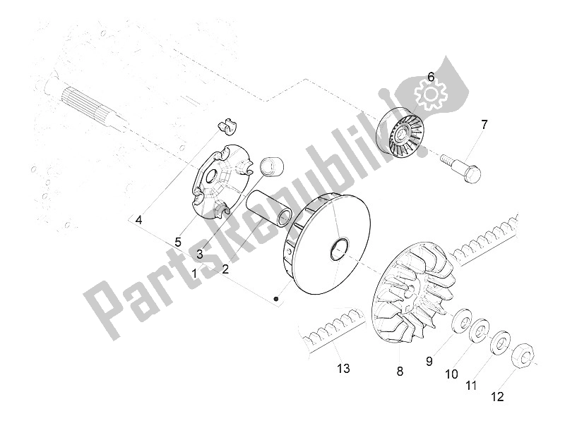 Todas las partes para Polea Motriz de Piaggio MP3 500 LT E4 Sport Business EU 2016