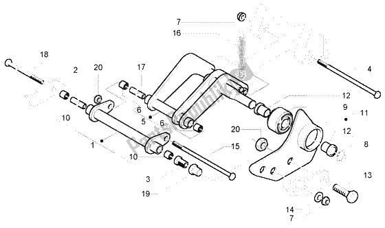 Toutes les pièces pour le Bras Oscillant du Piaggio X9 250 Evolution 2000