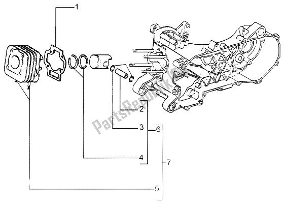 Toutes les pièces pour le Axe De Cylindre-piston-poignet, Assy du Piaggio FLY 50 2T 2004