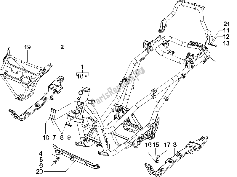 Toutes les pièces pour le Cadre / Carrosserie du Piaggio X8 200 2005