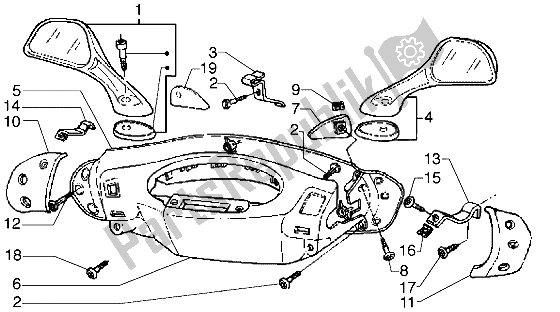 Todas las partes para Manubrios Y Cubiertas De Retrovisores de Piaggio Hexagon GTX 125 1999