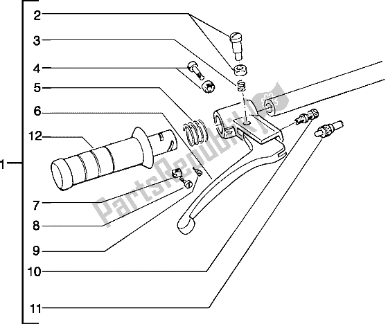 Toutes les pièces pour le Composants De Guidon du Piaggio Typhoon 50 1999