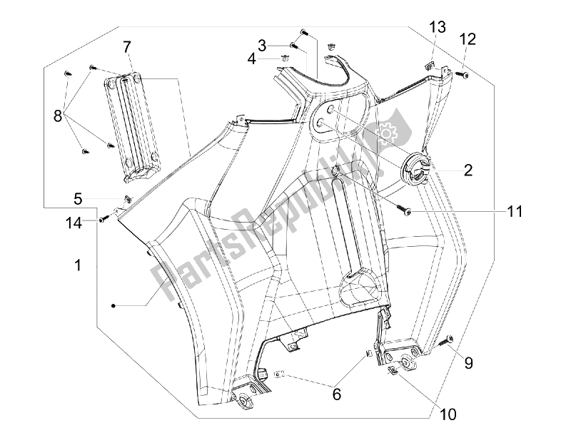 Toutes les pièces pour le Boîte à Gants Avant - Panneau De Protection Des Genoux du Piaggio MP3 250 IE MIC 2008