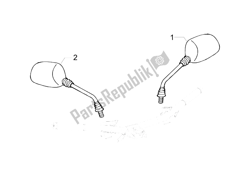 All parts for the Driving Mirror/s of the Piaggio Typhoon 50 2T E2 2009