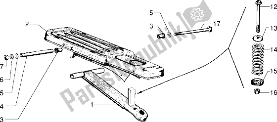 Toutes les pièces pour le Support Oscillant du Piaggio Ciao M Y 99 1995