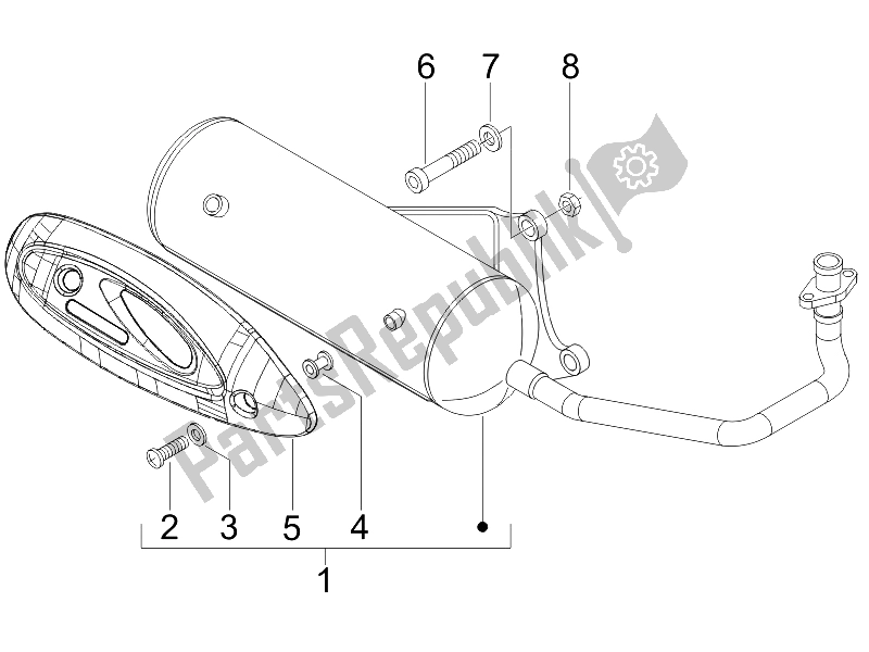 Tutte le parti per il Silenziatore del Piaggio FLY 50 2T 25 KMH B NL 2005