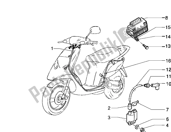 All parts for the Cable Harness-regulator-h. T. Coil of the Piaggio NRG MC3 50 2002