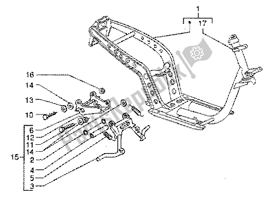 Tutte le parti per il Cavalletto Centrale del Piaggio ZIP SP 50 1996