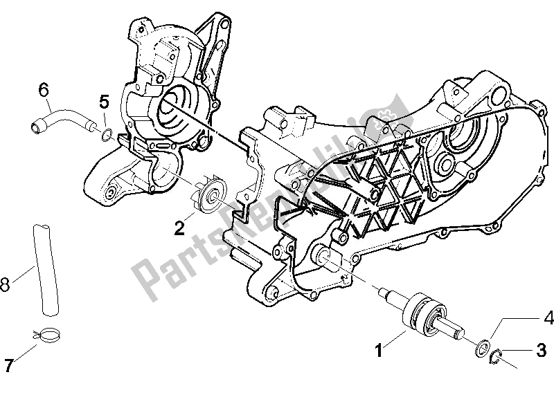 All parts for the Cooler Pump of the Piaggio NRG Power Pure JET 50 2007