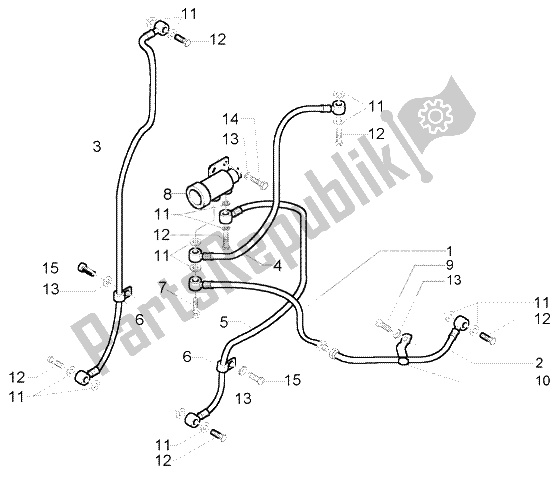 Toutes les pièces pour le Tuyaux De Frein du Piaggio X9 250 Evolution 2000