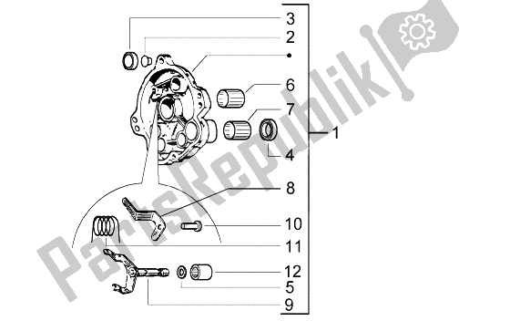 All parts for the Component Parts Of Rear Hub (2) of the Piaggio Ciao 50 1996