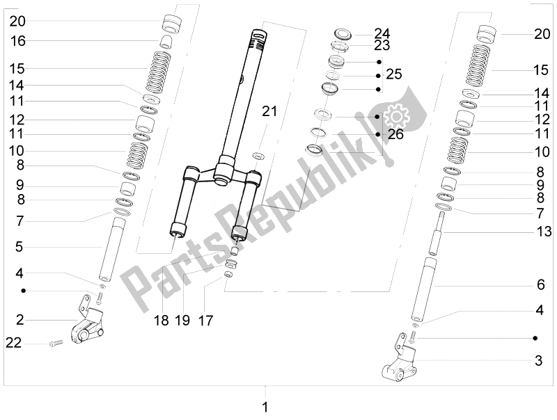 Toutes les pièces pour le Fourche / Tube De Direction - Palier De Direction du Piaggio NRG Power Pure JET 50 2010