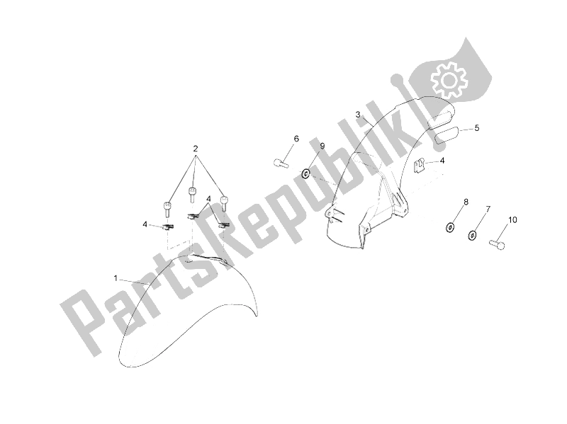 Tutte le parti per il Passaruota - Parafango del Piaggio Liberty 50 4T MOC 2009