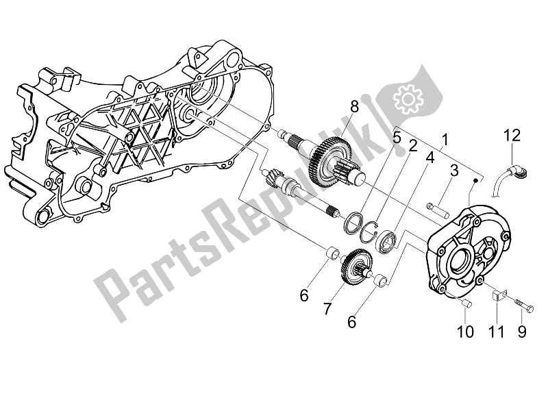 Toutes les pièces pour le Unité De Réduction du Piaggio Liberty 50 2T Sport 2006