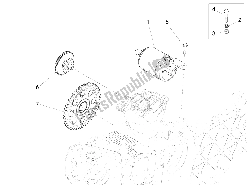 Toutes les pièces pour le Stater - Démarreur électrique du Piaggio Liberty 150 4T 3V IE LEM Vietnam 2014