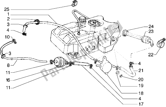 All parts for the Fuel Pump of the Piaggio Hexagon GTX 180 1999