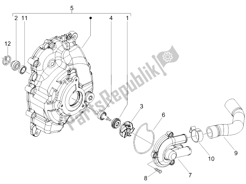 Toutes les pièces pour le Pompe De Refroidissement du Piaggio Beverly 250 2005