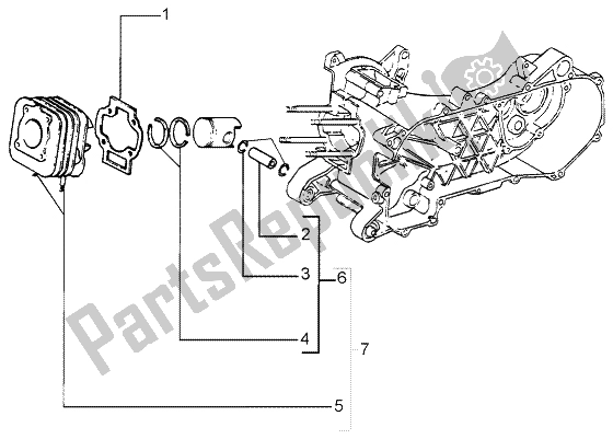 Toutes les pièces pour le Cylindre - Piston - Axe De Poignet, Assy du Piaggio Liberty 50 2T RST 2004