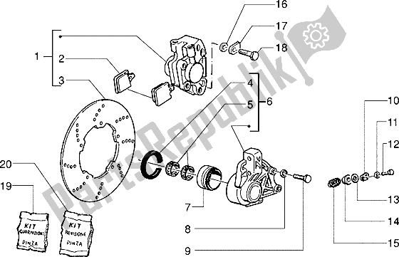 All parts for the Handlebars Component Parts of the Piaggio Skipperr 150 1996
