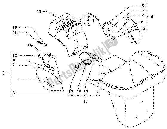 Toutes les pièces pour le Feux Arrière du Piaggio X9 200 2002