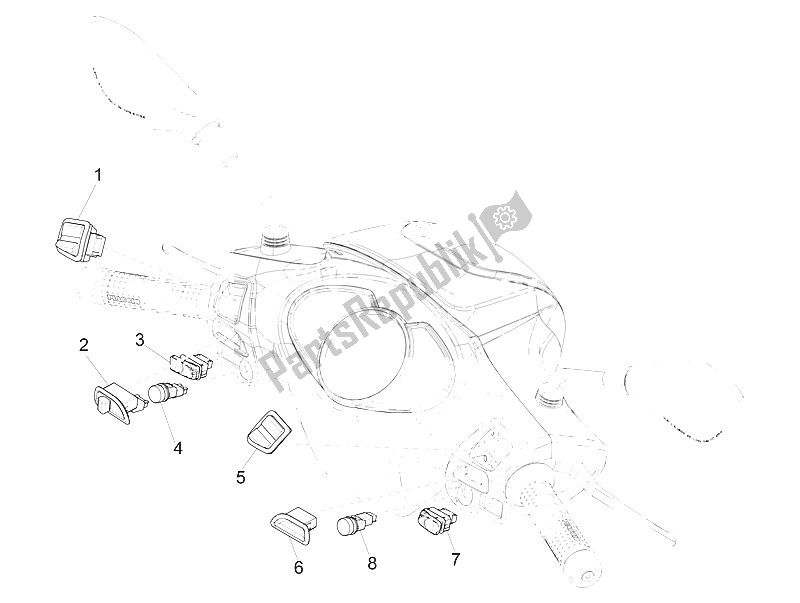 Todas las partes para Selectores - Interruptores - Botones de Piaggio Medley 125 4T IE ABS 2016