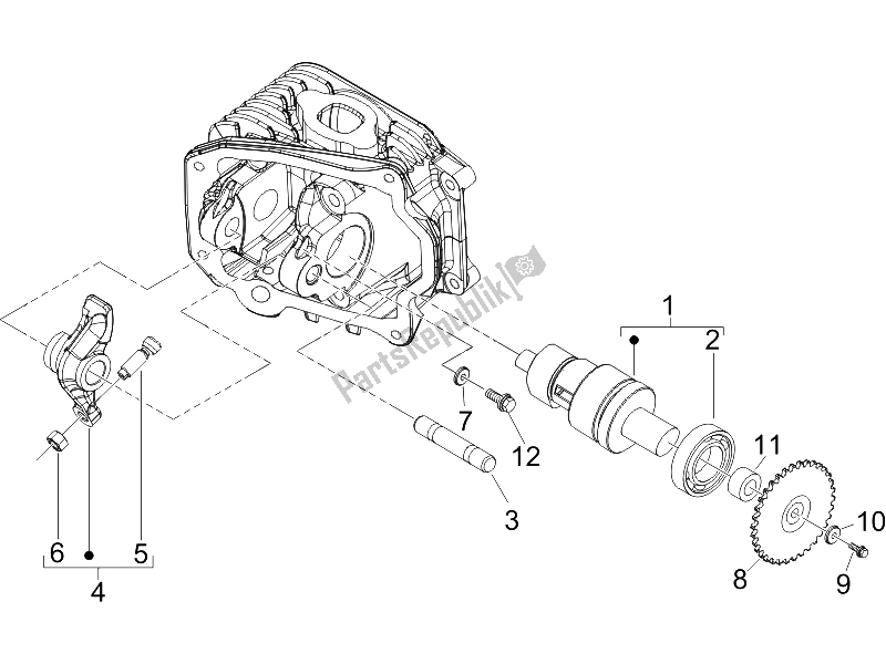 Toutes les pièces pour le Leviers à Bascule Support Unité du Piaggio Liberty 50 4T Delivery 2006