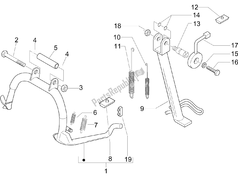 Toutes les pièces pour le Des Stands du Piaggio Beverly 125 2005