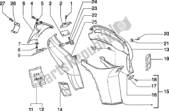 Toutes les pièces pour le Couvercles Latéraux du Piaggio Typhoon 50 1999
