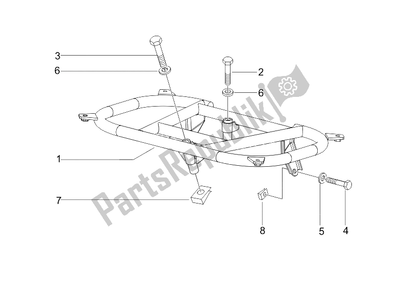 Toutes les pièces pour le Porte-bagages Arrière du Piaggio Liberty 50 4T Delivery 2006