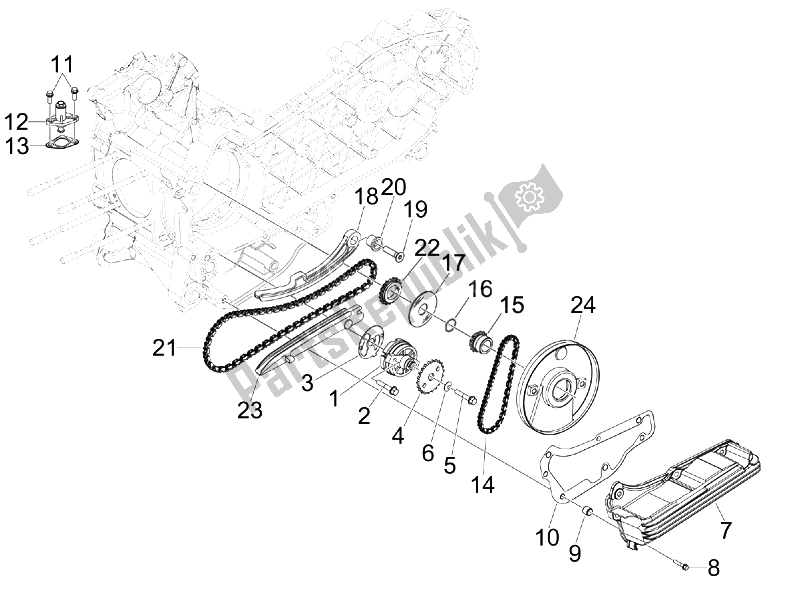 All parts for the Oil Pump of the Piaggio MP3 300 LT Business Sport ABS 2014