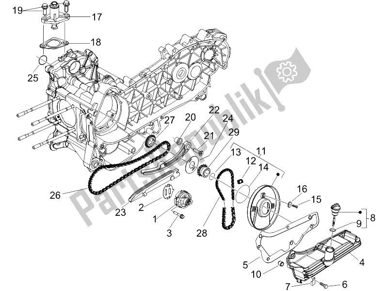 All parts for the Oil Pump of the Piaggio Liberty 200 4T E3 2006