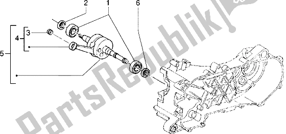 All parts for the Crankshaft of the Piaggio ZIP Fast Rider RST 50 1996