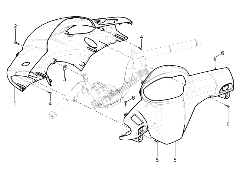 Tutte le parti per il Coperture Per Manubri del Piaggio Typhoon 125 4T 2V E3 2010