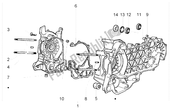 Toutes les pièces pour le Carter du Piaggio Beverly 250 RST 2004