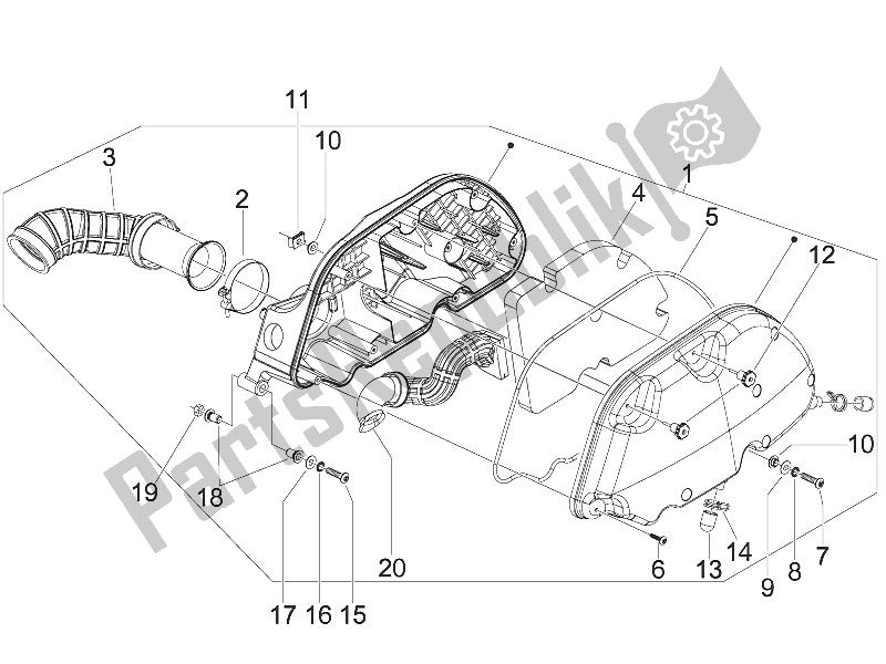 Toutes les pièces pour le Filtre à Air du Piaggio MP3 300 IE LT Sport 2011