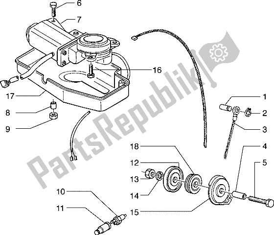 All parts for the Electric Stand (2) of the Piaggio Hexagon 125 1996