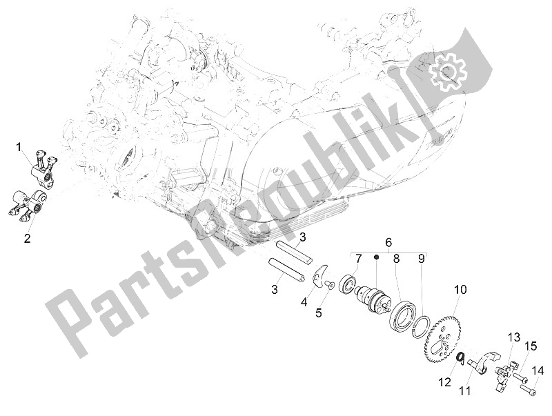 Toutes les pièces pour le Leviers à Bascule Support Unité du Piaggio Medley 125 4T IE ABS 2016