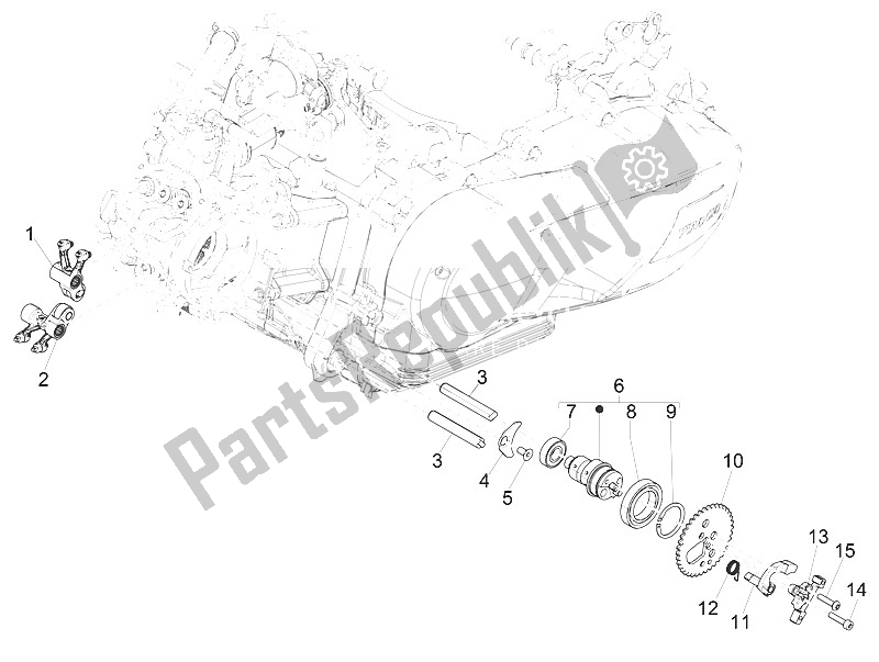 Todas las partes para Unidad De Soporte De Palancas Oscilantes de Piaggio Medley 150 4T IE ABS 2016