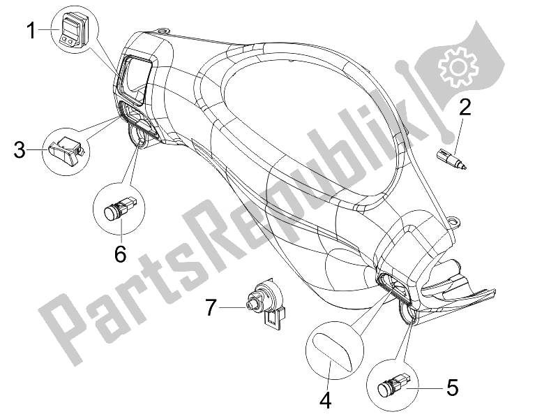 Todas las partes para Selectores - Interruptores - Botones de Piaggio FLY 125 4T E3 2007