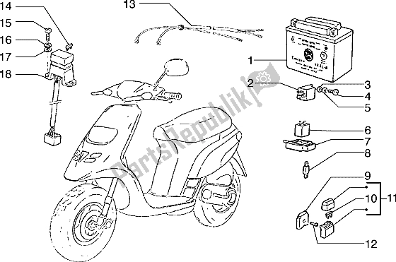 Todas las partes para Dispositivos Eléctricos (3) de Piaggio Typhoon 125 X 2003