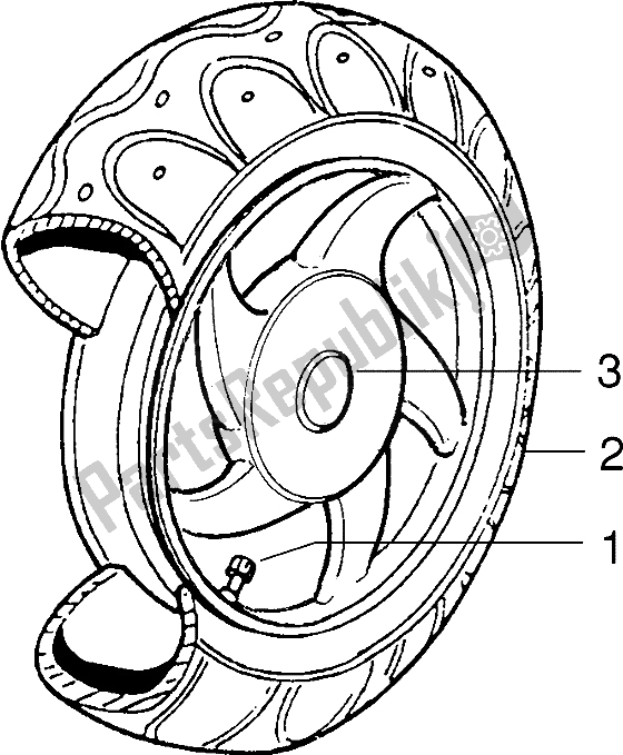 Alle onderdelen voor de Achterwiel van de Piaggio ZIP RST 50 1996