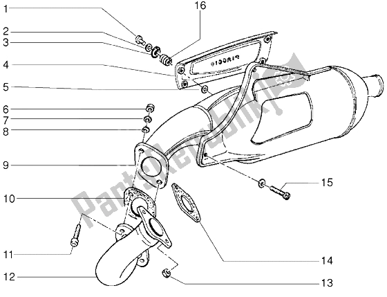 Tutte le parti per il Silenziatore del Piaggio Skipper 150 1998