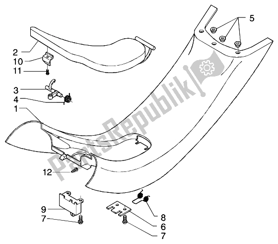 Toutes les pièces pour le Partie Centrale du Piaggio X9 500 Evolution ABS 2004