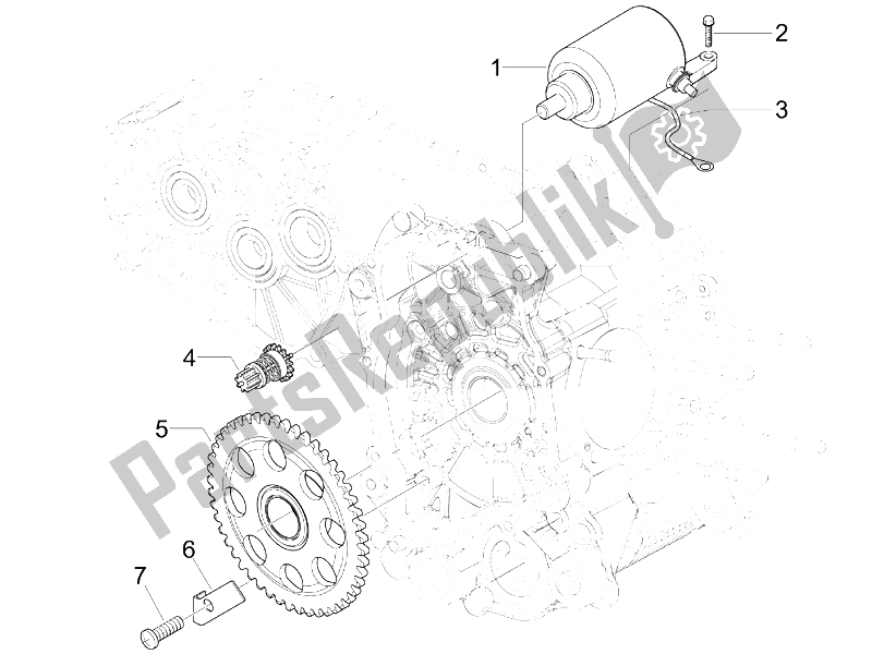 Toutes les pièces pour le Stater - Démarreur électrique du Piaggio Carnaby 250 4T IE E3 2008