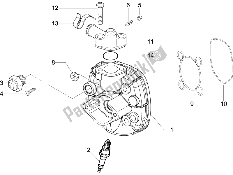 Todas las partes para Cubierta De Tapa De Cilindro de Piaggio NRG Power Pure JET 50 2007