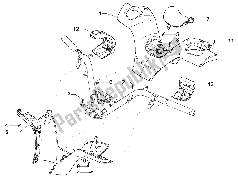 Toutes les pièces pour le Couvertures De Guidon du Piaggio MP3 500 LT Business Emea 2014